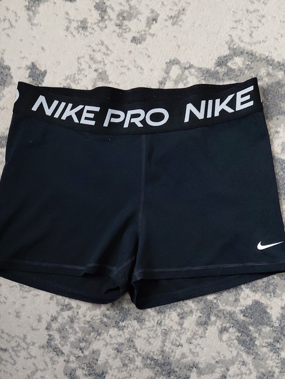 Nike Black Women's Pro Compression Bike Shorts with White Swoosh